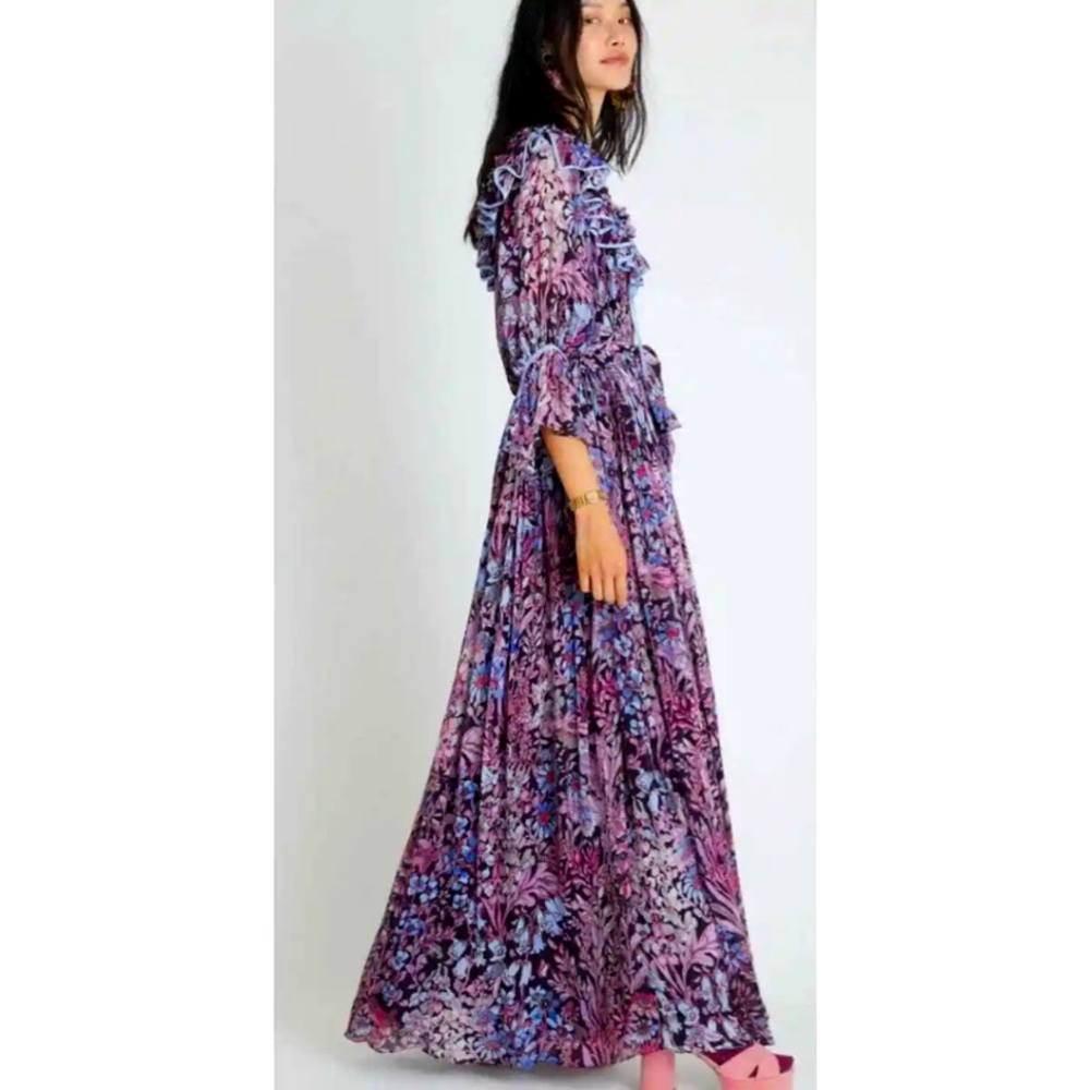 LoveShackFancy Size 2 Judah Floral MIDI-Maxi Dress